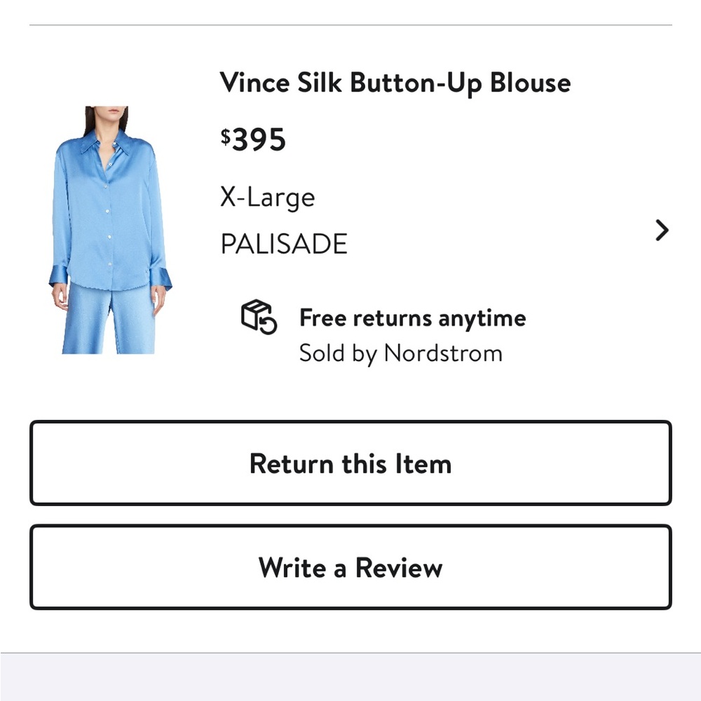 Vince Light Blue Silk Shirt